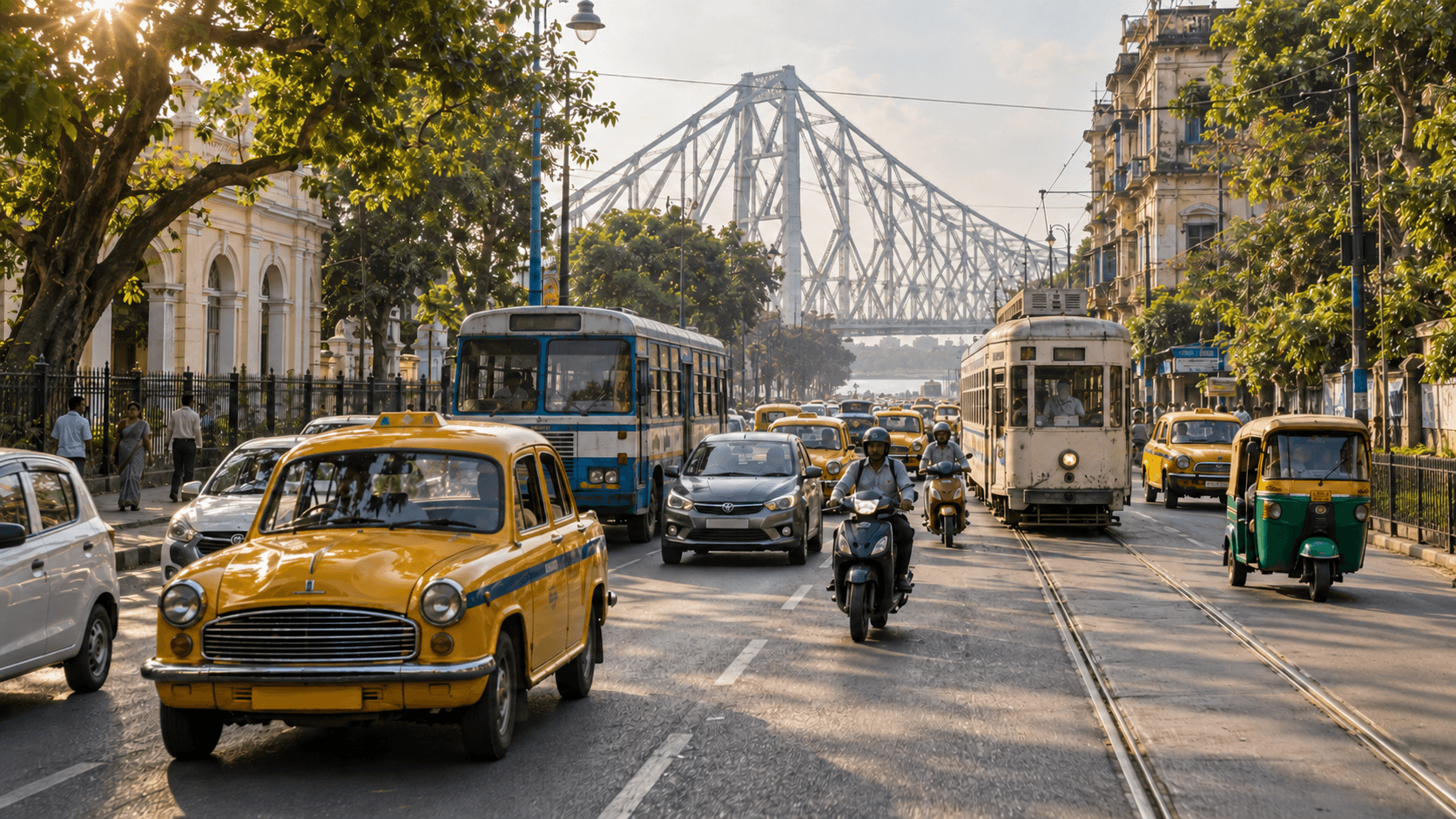 Daytime traffic in Kolkata